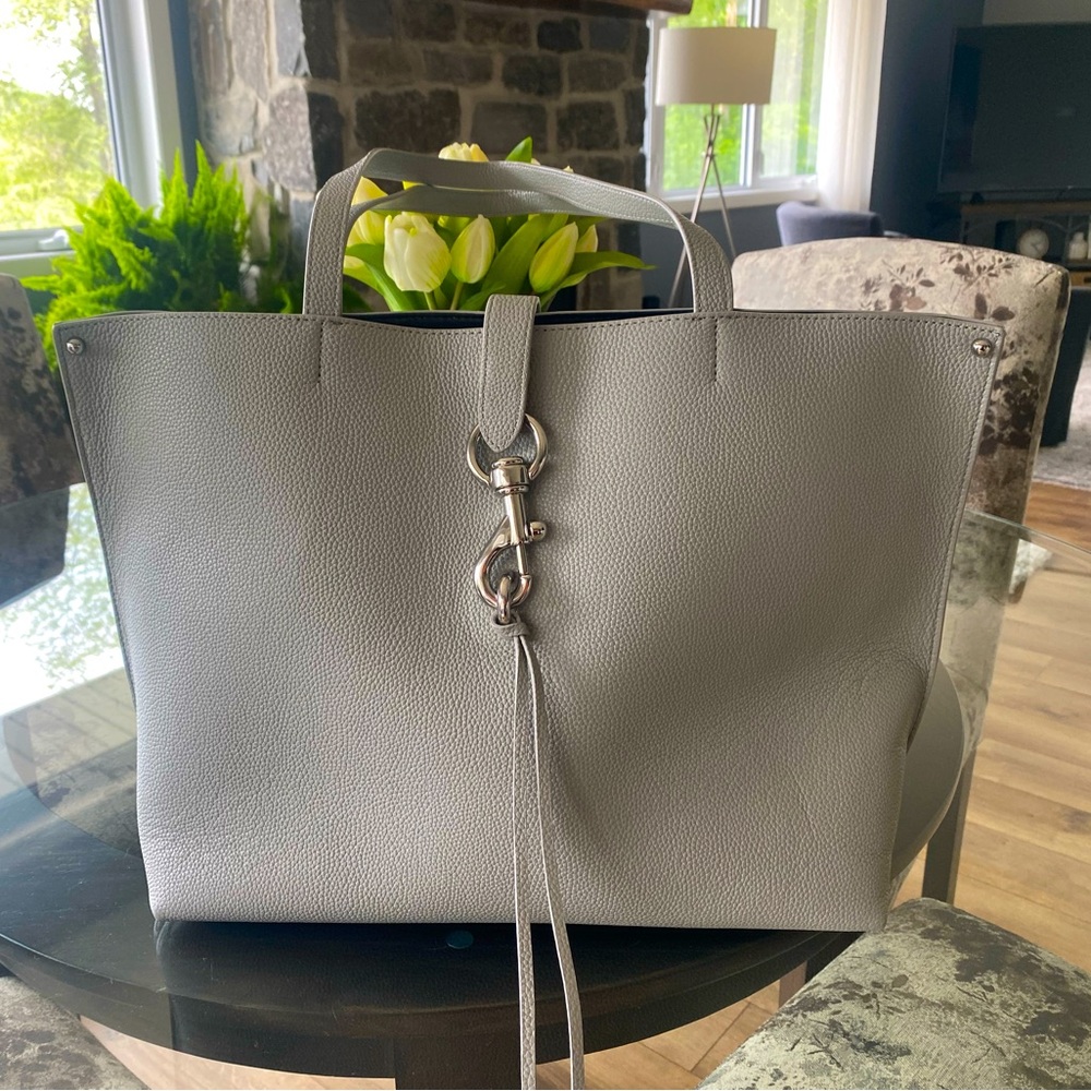 Rebecca Minkoff Megan Perla Light Gray Leather Tote